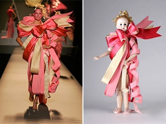 Репродукция на модел “Karolina” от колекция „Flowerbomb” на „Victor & Rolf” в музея на костюма в Киото