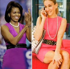 Мишел Обама с рокля, напомняща стила на Кари Брадшоу