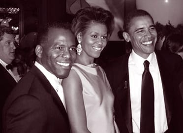 Мишел и Барак Обама на благотворително парти в Чикаго, 2005г.