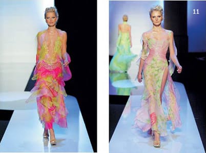 Цветовете на зората и пъстрите багри често присъстват в колекциите на Ели Сааб